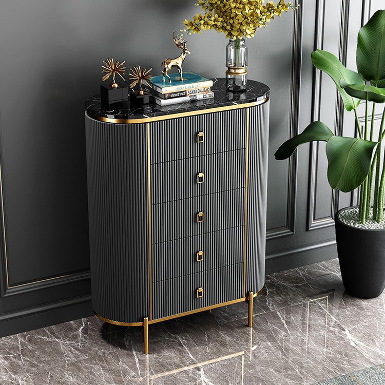 Moderno soggiorno a buffet in pietra e buffet in legno ingegnerizzato