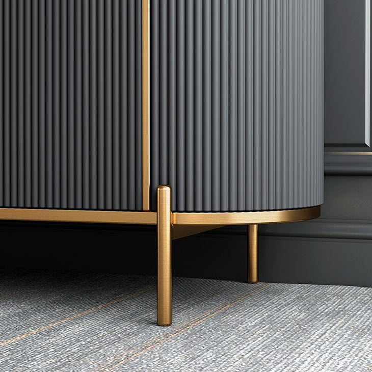 Moderno soggiorno a buffet in pietra e buffet in legno ingegnerizzato