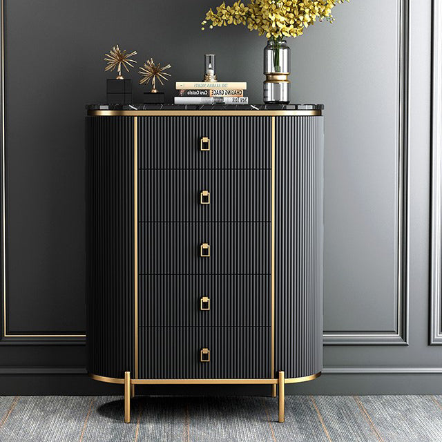 Moderno soggiorno a buffet in pietra e buffet in legno ingegnerizzato