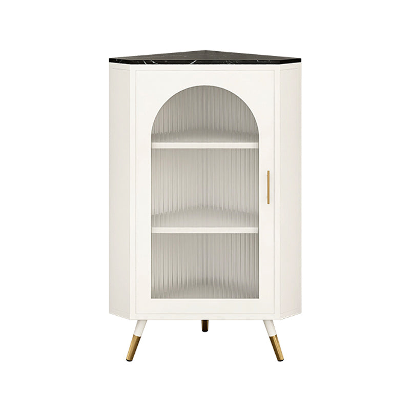 Servitore a buffet in pietra di ferro moderna 40 "H Server a buffet sala da pranzo con porta di vetro