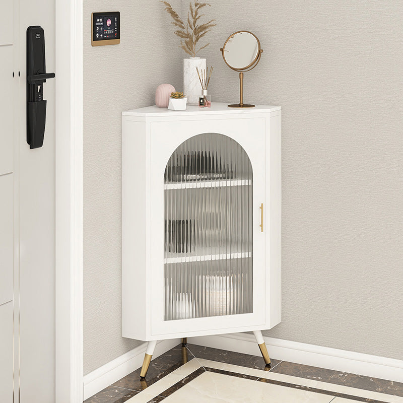 Servitore a buffet in pietra di ferro moderna 40 "H Server a buffet sala da pranzo con porta di vetro