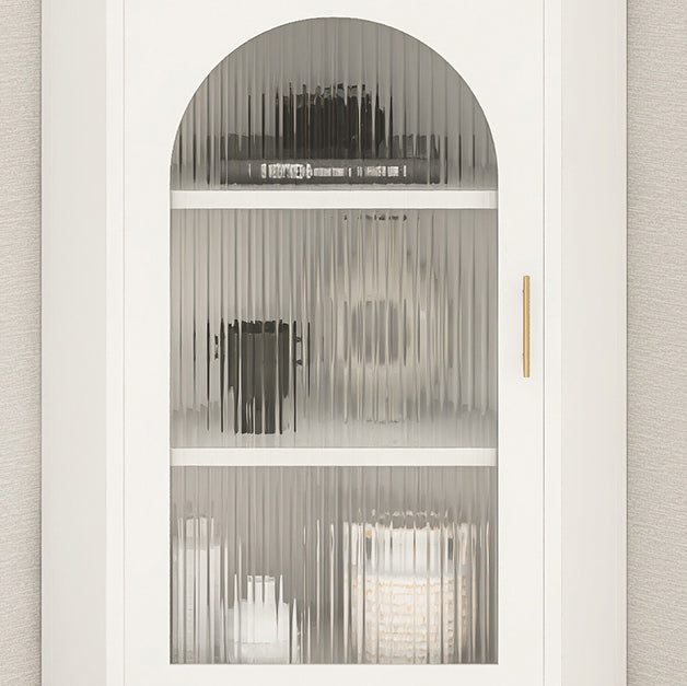 Servitore a buffet in pietra di ferro moderna 40 "H Server a buffet sala da pranzo con porta di vetro