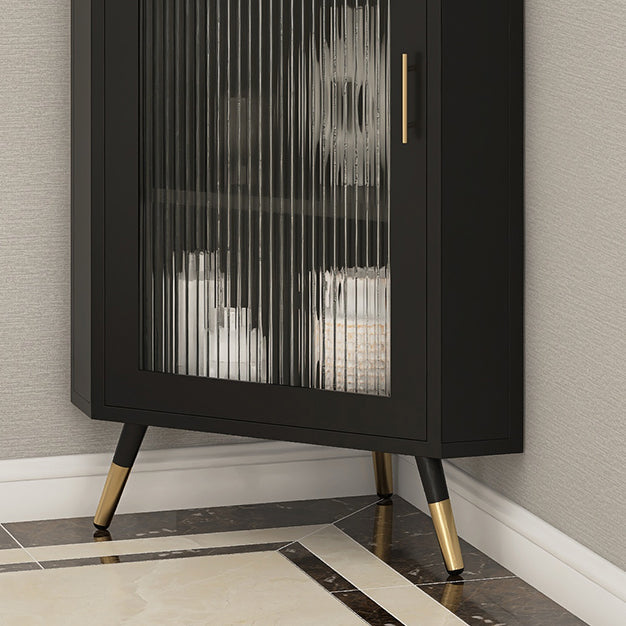 Servitore a buffet in pietra di ferro moderna 40 "H Server a buffet sala da pranzo con porta di vetro