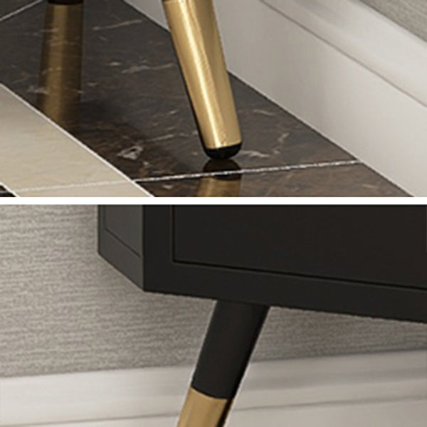 Servitore a buffet in pietra di ferro moderna 40 "H Server a buffet sala da pranzo con porta di vetro