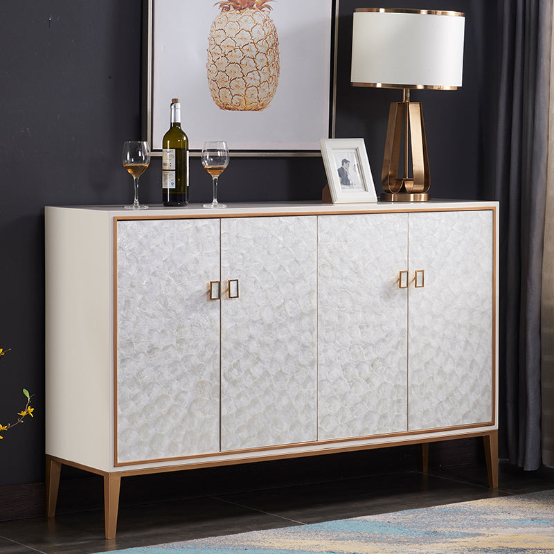 Modern Living Room Buffet Wood and Metal Sideboard Buffet in White Clearhalo 'buffet_sideboard' 'Buffets & Sideboards' 'furn' 'furn_buffet_sideboard' 'Furniture' 'Kitchen & Dining Furniture' 5785117