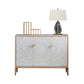 Modern Living Room Buffet Wood and Metal Sideboard Buffet in White 47"L x 15"W x 35"H Clearhalo 'buffet_sideboard' 'Buffets & Sideboards' 'furn' 'furn_buffet_sideboard' 'Furniture' 'Kitchen & Dining Furniture' 5785119