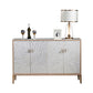 Modern Living Room Buffet Wood and Metal Sideboard Buffet in White 55"L x 15"W x 35"H Clearhalo 'buffet_sideboard' 'Buffets & Sideboards' 'furn' 'furn_buffet_sideboard' 'Furniture' 'Kitchen & Dining Furniture' 5785121