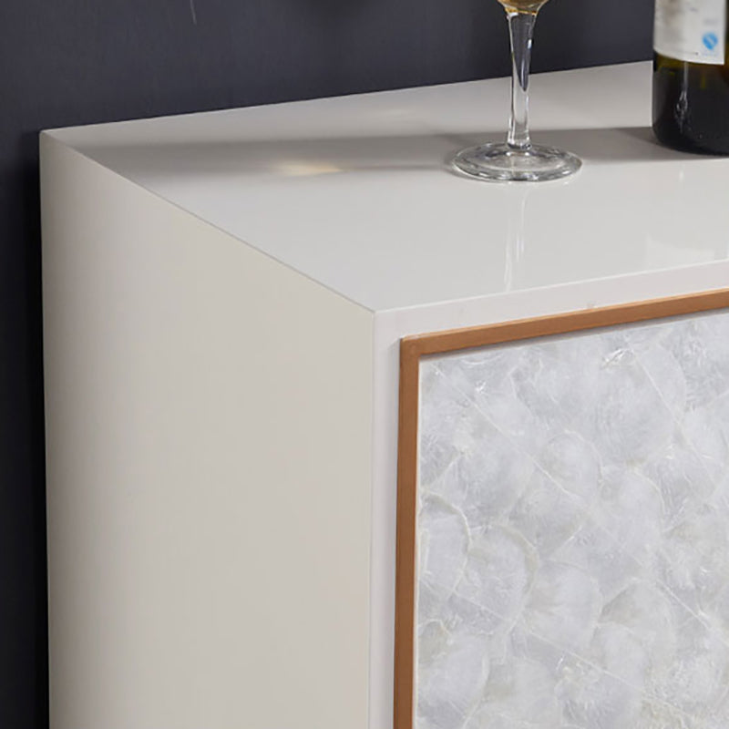 Modern Living Room Buffet Wood and Metal Sideboard Buffet in White Clearhalo 'buffet_sideboard' 'Buffets & Sideboards' 'furn' 'furn_buffet_sideboard' 'Furniture' 'Kitchen & Dining Furniture' 5785125