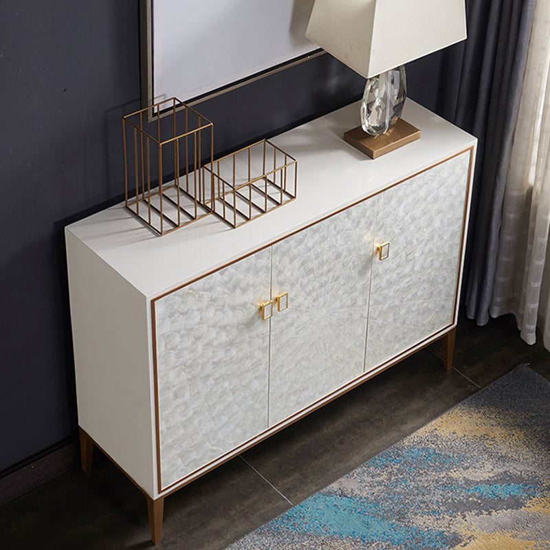 Modern Living Room Buffet Wood and Metal Sideboard Buffet in White Clearhalo 'buffet_sideboard' 'Buffets & Sideboards' 'furn' 'furn_buffet_sideboard' 'Furniture' 'Kitchen & Dining Furniture' 5785130