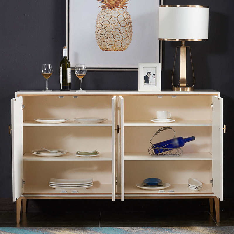 Modern Living Room Buffet Wood and Metal Sideboard Buffet in White Clearhalo 'buffet_sideboard' 'Buffets & Sideboards' 'furn' 'furn_buffet_sideboard' 'Furniture' 'Kitchen & Dining Furniture' 5785131