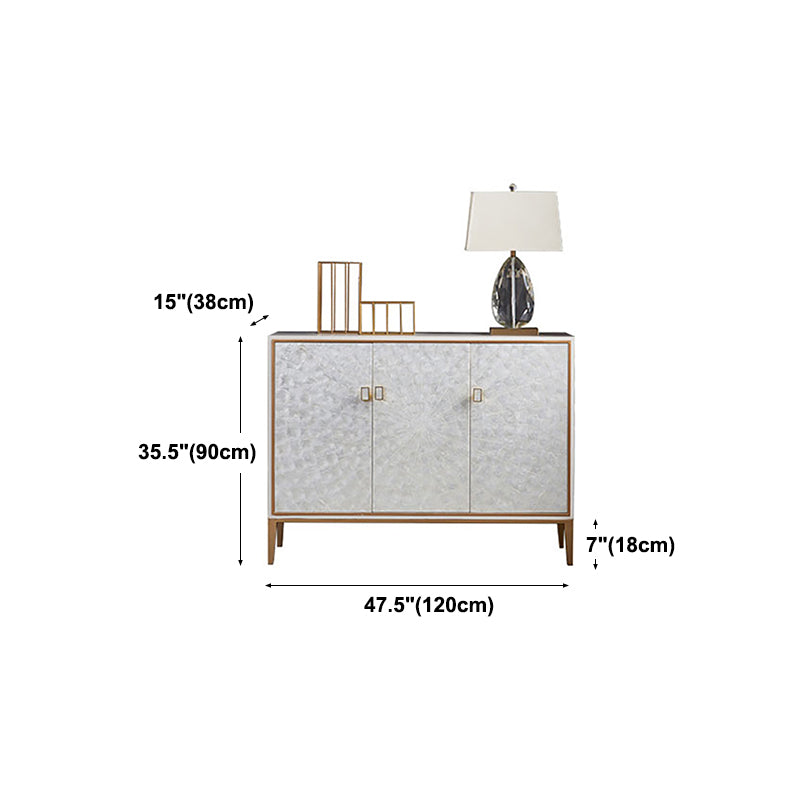 Modern Living Room Buffet Wood and Metal Sideboard Buffet in White Clearhalo 'buffet_sideboard' 'Buffets & Sideboards' 'furn' 'furn_buffet_sideboard' 'Furniture' 'Kitchen & Dining Furniture' 5785135