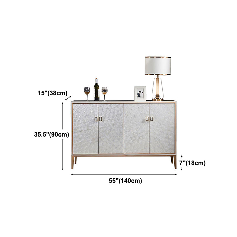 Modern Living Room Buffet Wood and Metal Sideboard Buffet in White Clearhalo 'buffet_sideboard' 'Buffets & Sideboards' 'furn' 'furn_buffet_sideboard' 'Furniture' 'Kitchen & Dining Furniture' 5785136