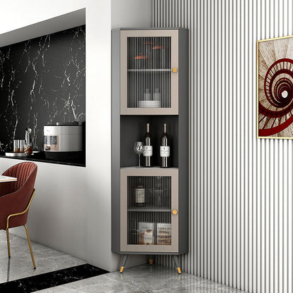 Servitore a buffet in pietra moderna 69,7 "H Server a buffet sala da pranzo con 2 porte di vetro