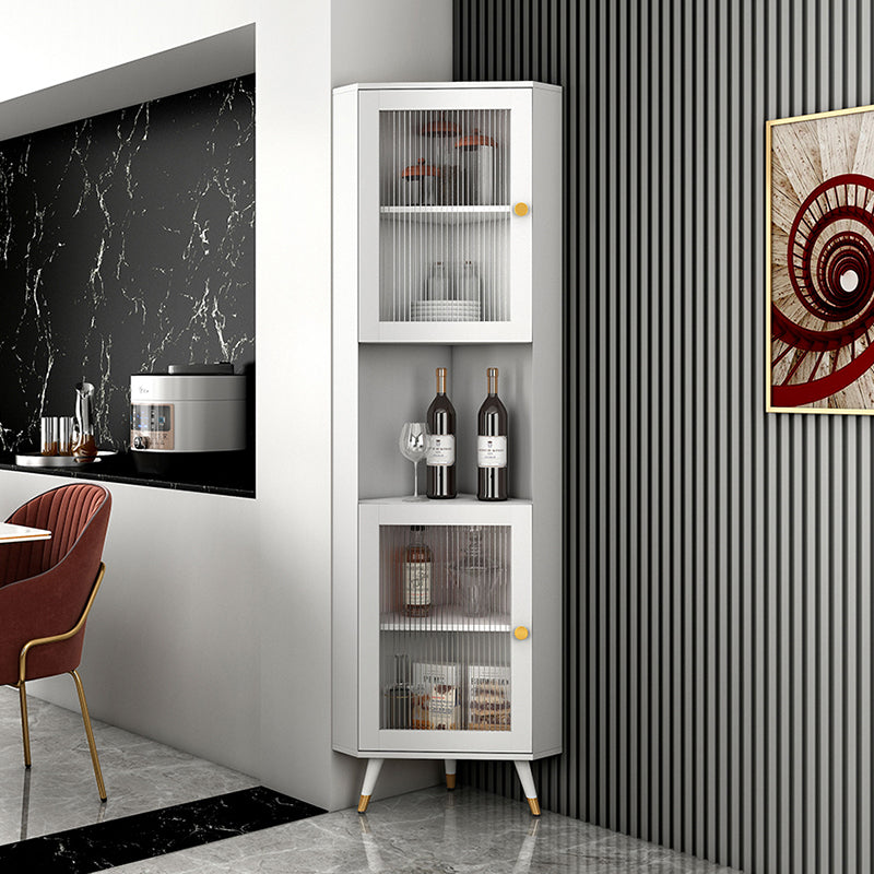 Servitore a buffet in pietra moderna 69,7 "H Server a buffet sala da pranzo con 2 porte di vetro