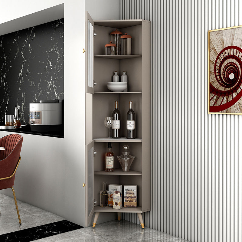 Servitore a buffet in pietra moderna 69,7 "H Server a buffet sala da pranzo con 2 porte di vetro