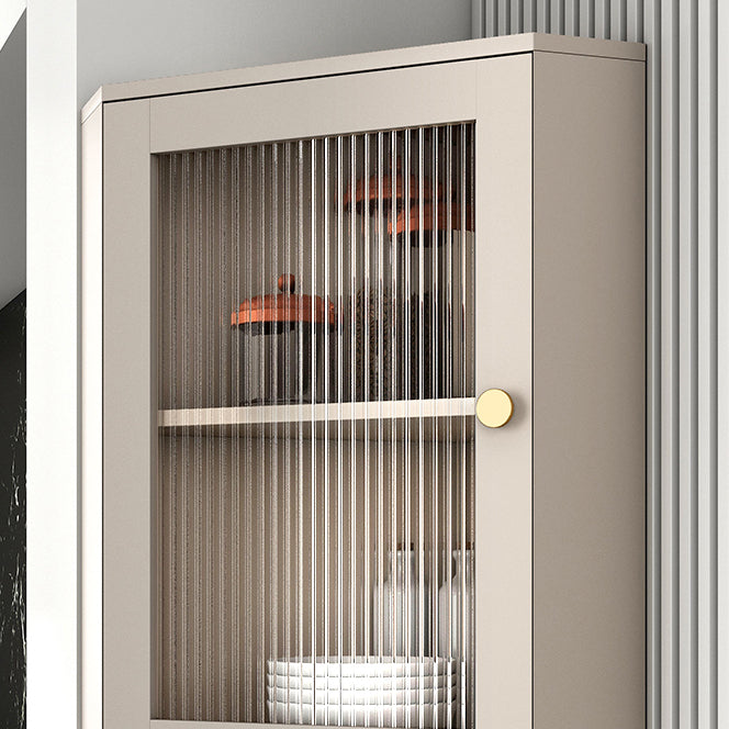 Servitore a buffet in pietra moderna 69,7 "H Server a buffet sala da pranzo con 2 porte di vetro