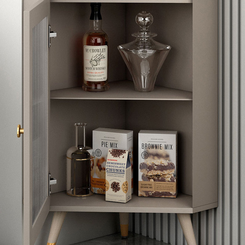 Servitore a buffet in pietra moderna 69,7 "H Server a buffet sala da pranzo con 2 porte di vetro