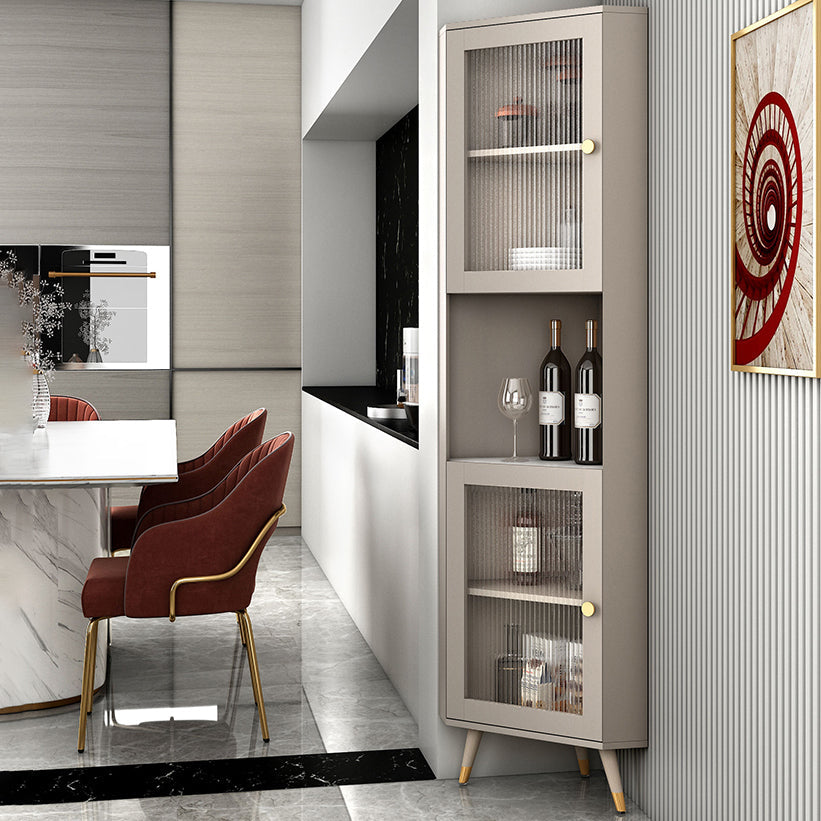 Servitore a buffet in pietra moderna 69,7 "H Server a buffet sala da pranzo con 2 porte di vetro