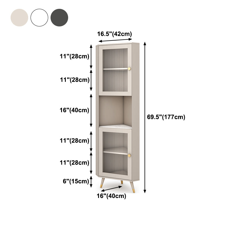 Servitore a buffet in pietra moderna 69,7 "H Server a buffet sala da pranzo con 2 porte di vetro