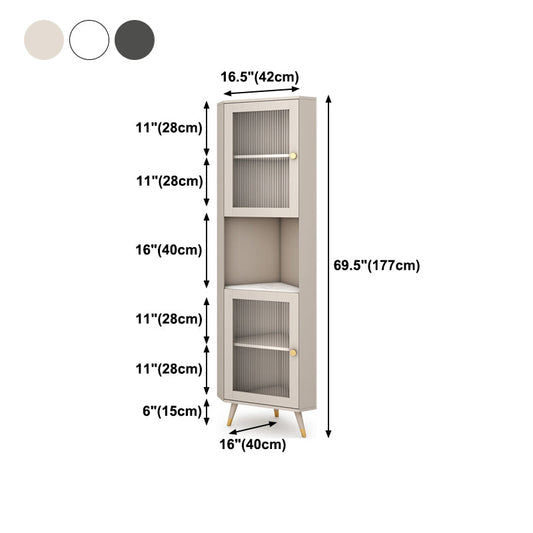 Servitore a buffet in pietra moderna 69,7 "H Server a buffet sala da pranzo con 2 porte di vetro