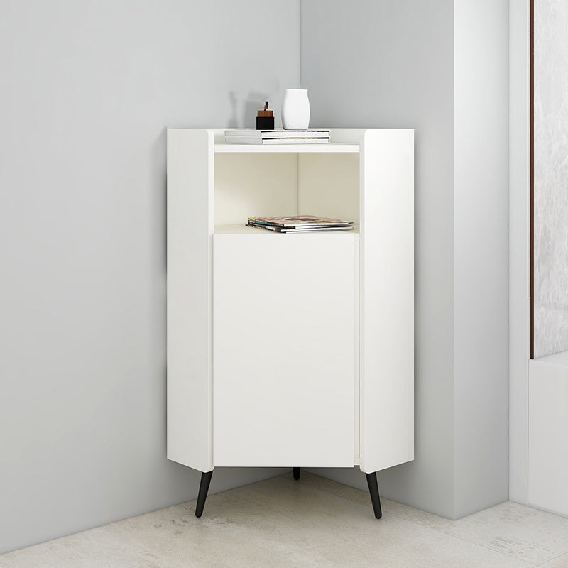 Glam Engineered Wood Buffet Sideboard 39.3"H 1-Door Dining Room Buffet Server 26"L x 18"W x 39"H White Clearhalo 'buffet_sideboard' 'Buffets & Sideboards' 'furn' 'furn_buffet_sideboard' 'Furniture' 'Kitchen & Dining Furniture' 5785168