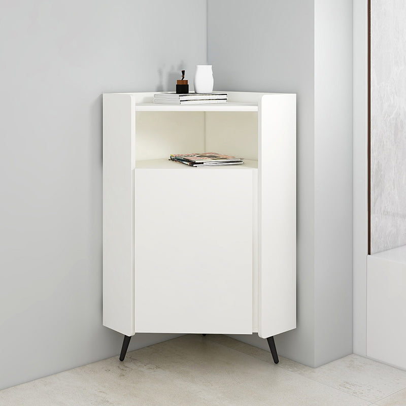 Glam Engineered Wood Buffet Sideboard 39.3"H 1-Door Dining Room Buffet Server 26"L x 20"W x 39"H White Clearhalo 'buffet_sideboard' 'Buffets & Sideboards' 'furn' 'furn_buffet_sideboard' 'Furniture' 'Kitchen & Dining Furniture' 5785170