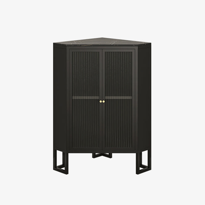 35.5 "H Modern Stone Buffet aparador 2 Puertas de vidrio Servidor de buffet de comedor