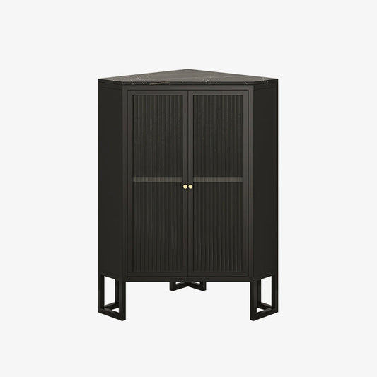 35,5 "H Modernes Steinbuffet Sideboard 2 Glastüren Esszimmer Buffet Server