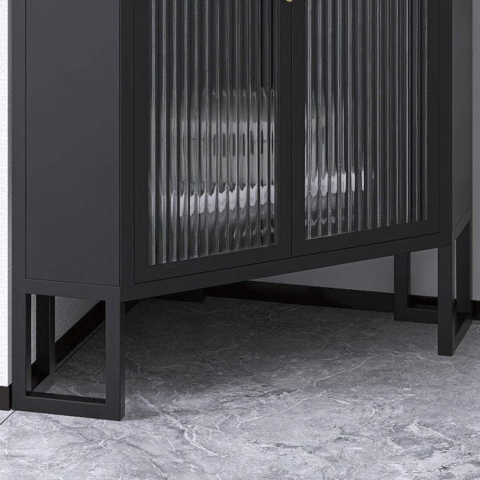 35.5 "H Modern Stone Buffet aparador 2 Puertas de vidrio Servidor de buffet de comedor