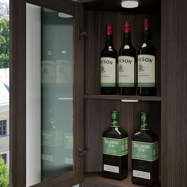 Servitore moderno a buffet in pietra 81 "H Porte in vetro Server a buffet per la sala da pranzo