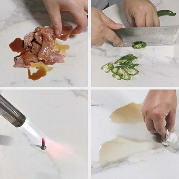 Servitore moderno a buffet in pietra 81 "H Porte in vetro Server a buffet per la sala da pranzo