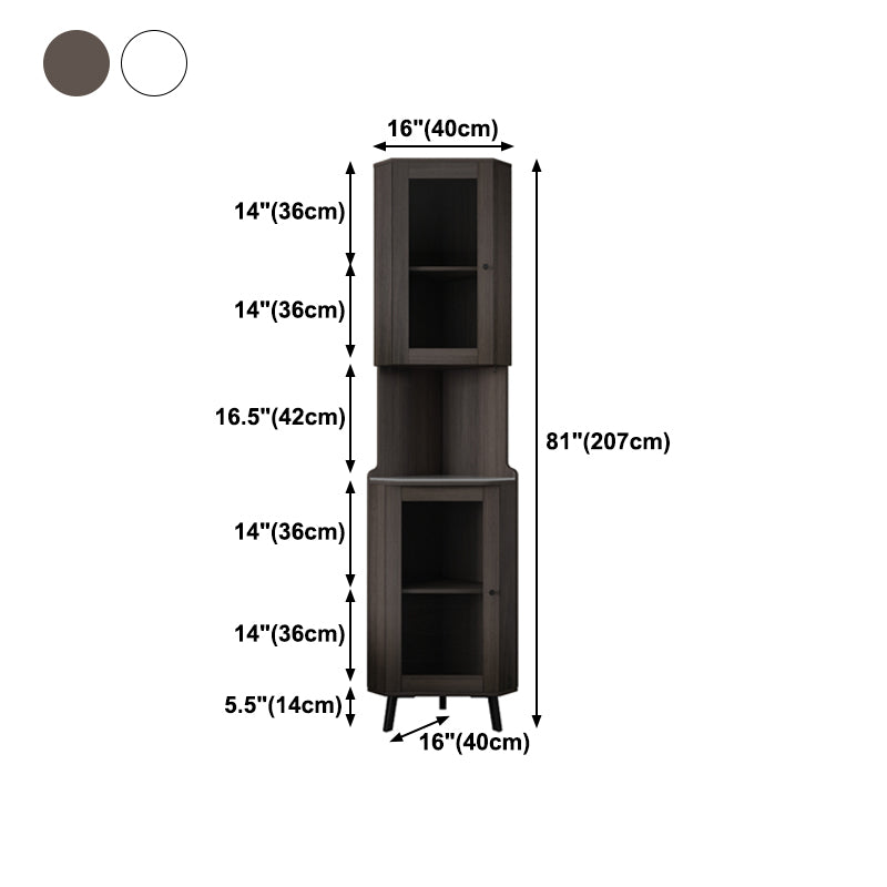 Modern Stone Buffet Sideboard 81"H Glass Doors Dining Room Buffet Server Clearhalo 'buffet_sideboard' 'Buffets & Sideboards' 'furn' 'furn_buffet_sideboard' 'Furniture' 'Kitchen & Dining Furniture' 5785226