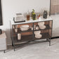 Modern Black Iron Sideboard Glass Door Dining Server with Stone Countertop for Living Room Clearhalo 'buffet_sideboard' 'Buffets & Sideboards' 'furn' 'furn_buffet_sideboard' 'Furniture' 'Kitchen & Dining Furniture' 5785252