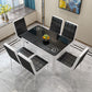 Modern Glass Table Rectangle White Base Dining Table for Kitchen