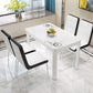Modern Glass Table Rectangle White Base Dining Table for Kitchen