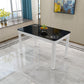 Modern Glass Table Rectangle White Base Dining Table for Kitchen