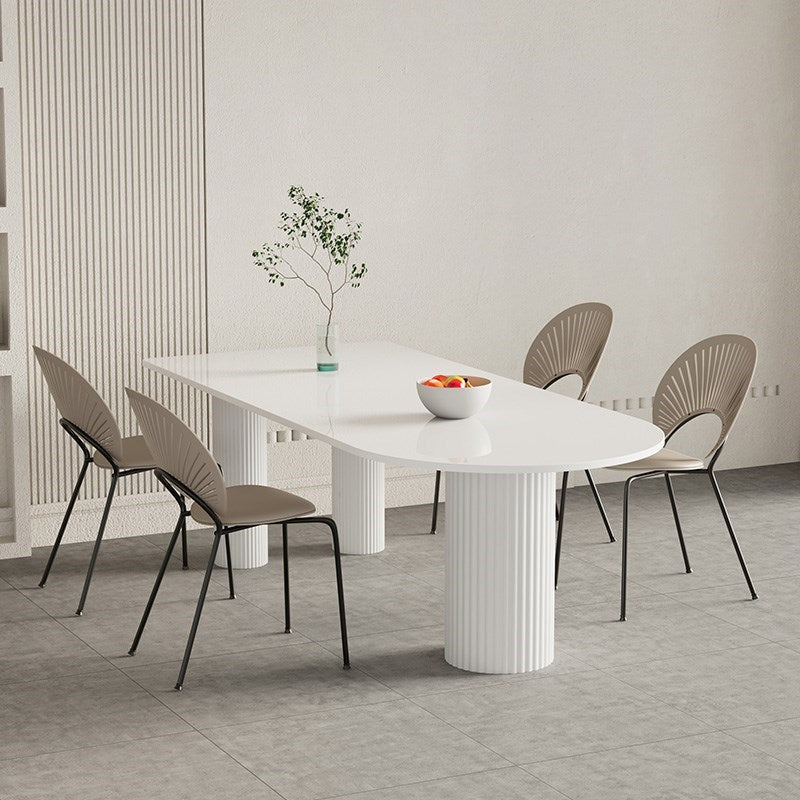 Simplicity Style 3-foot Furniture Stone Dining Room Collection 55.1"L x 27.6"W x 29.5"H Without Chairs Clearhalo 'Dining Tables & Seating' 'Dining Tables' 'dining_table' 'furn' 'furn_dining_table' 'Furniture' 'Kitchen & Dining Furniture' 5785325