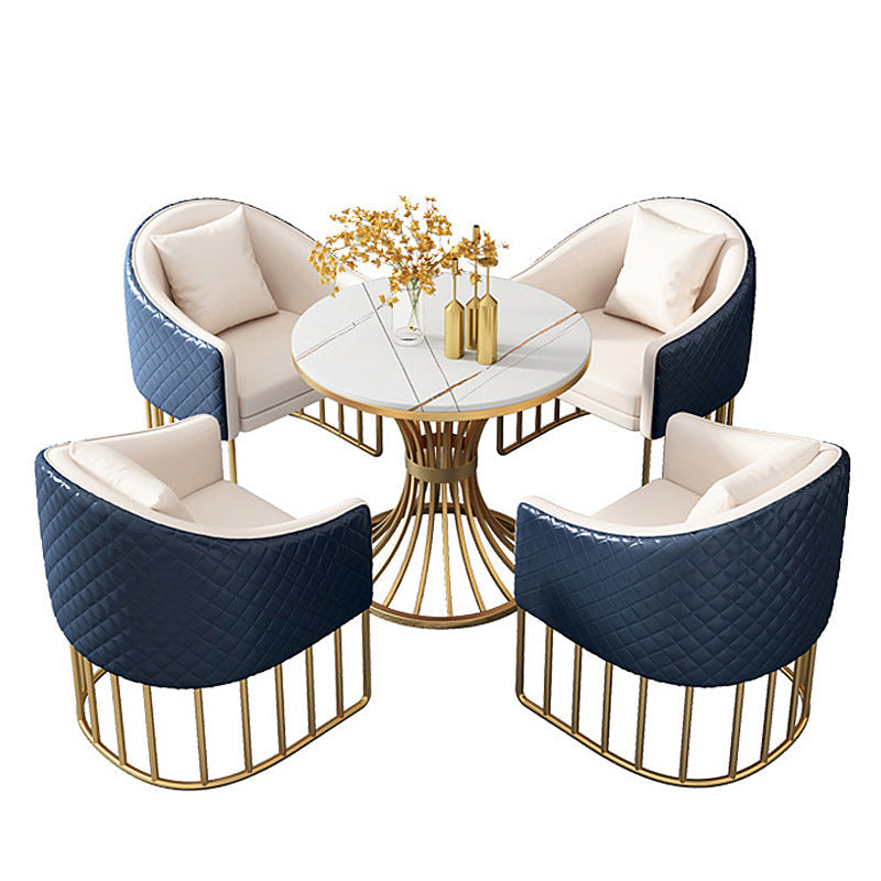 Mesa de lujo tradicional de lujo Mesa de piedra sinterizada con pedestal