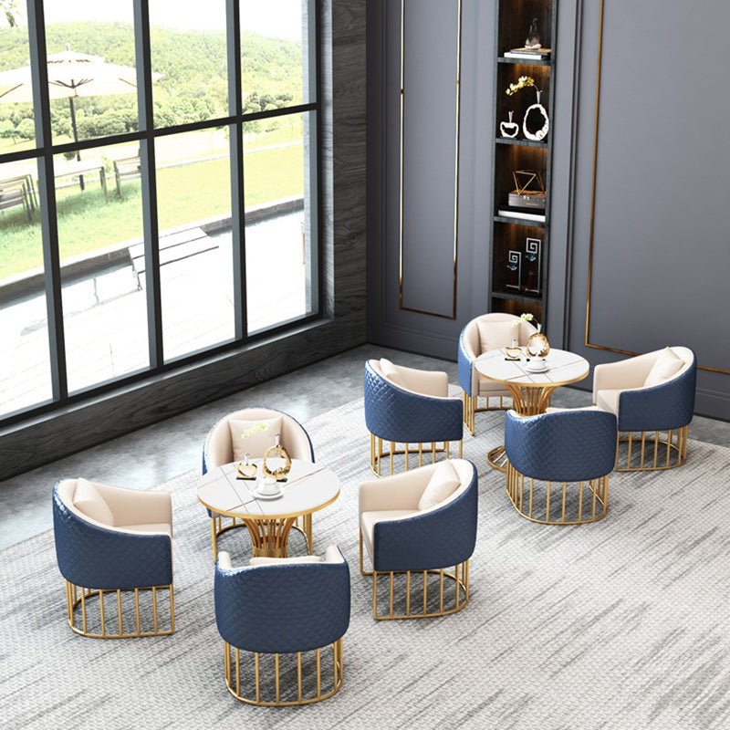 Mesa de lujo tradicional de lujo Mesa de piedra sinterizada con pedestal