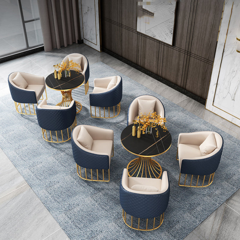 Mesa de lujo tradicional de lujo Mesa de piedra sinterizada con pedestal