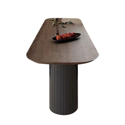 Table à manger en bois massif ovale meubles modernes avec double piédestal pour la cuisine