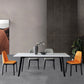Modern White Top Stone Table Rectangle Dining Table for Kitchen