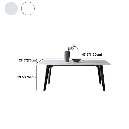 Modern White Top Stone Table Rectangle Dining Table for Kitchen