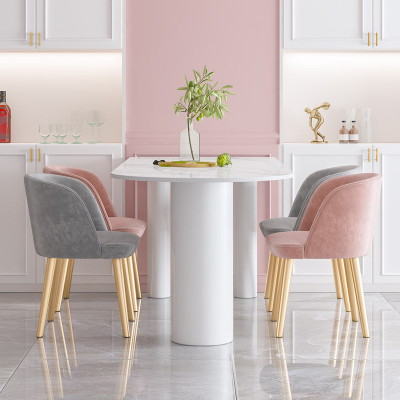 Contemporary Dining Table Stone 3-foot Furniture for Dining Room White 47.2"L x 23.6"W x 29.5"H Without Chairs Clearhalo 'Dining Tables & Seating' 'Dining Tables' 'dining_table' 'furn' 'furn_dining_table' 'Furniture' 'Kitchen & Dining Furniture' 5785404