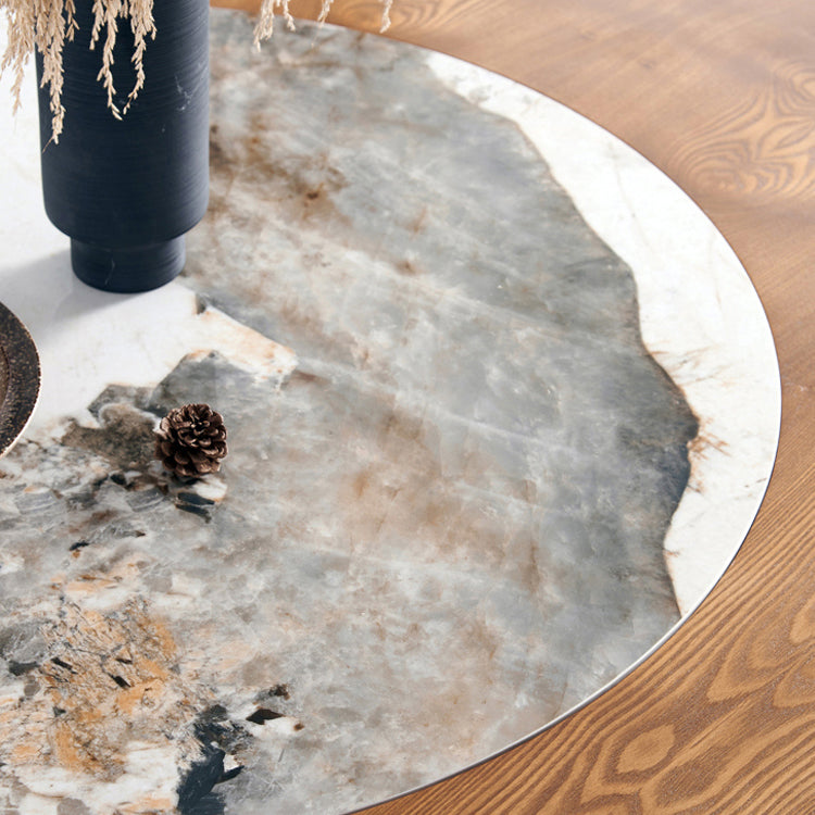 Contemporary Turntable Round Dining Table Ash Wood Sled Base Dining Table Clearhalo 'Dining Tables & Seating' 'Dining Tables' 'dining_table' 'furn' 'furn_dining_table' 'Furniture' 'Kitchen & Dining Furniture' 5785449