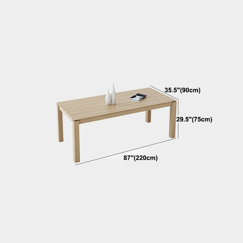 Mesa de comedor de 4 patas Mesa de comedor de madera maciza con patas de acabado natural