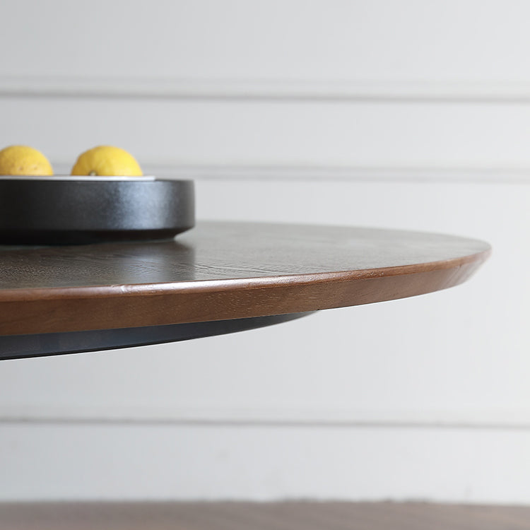 Mesa de comedor convertible moderna Mesa de pedestal de madera de ceniza marrón