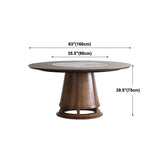 Mesa de comedor convertible moderna Mesa de pedestal de madera de ceniza marrón