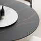 Contemporary Round Dining Table Sintered Stone Top Pedestal Table