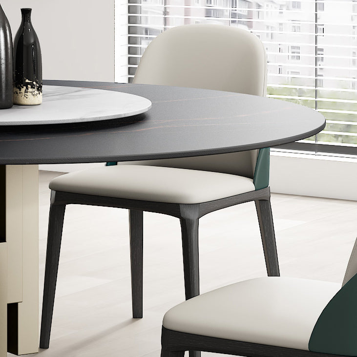 Contemporary Round Dining Table Sintered Stone Top Pedestal Table